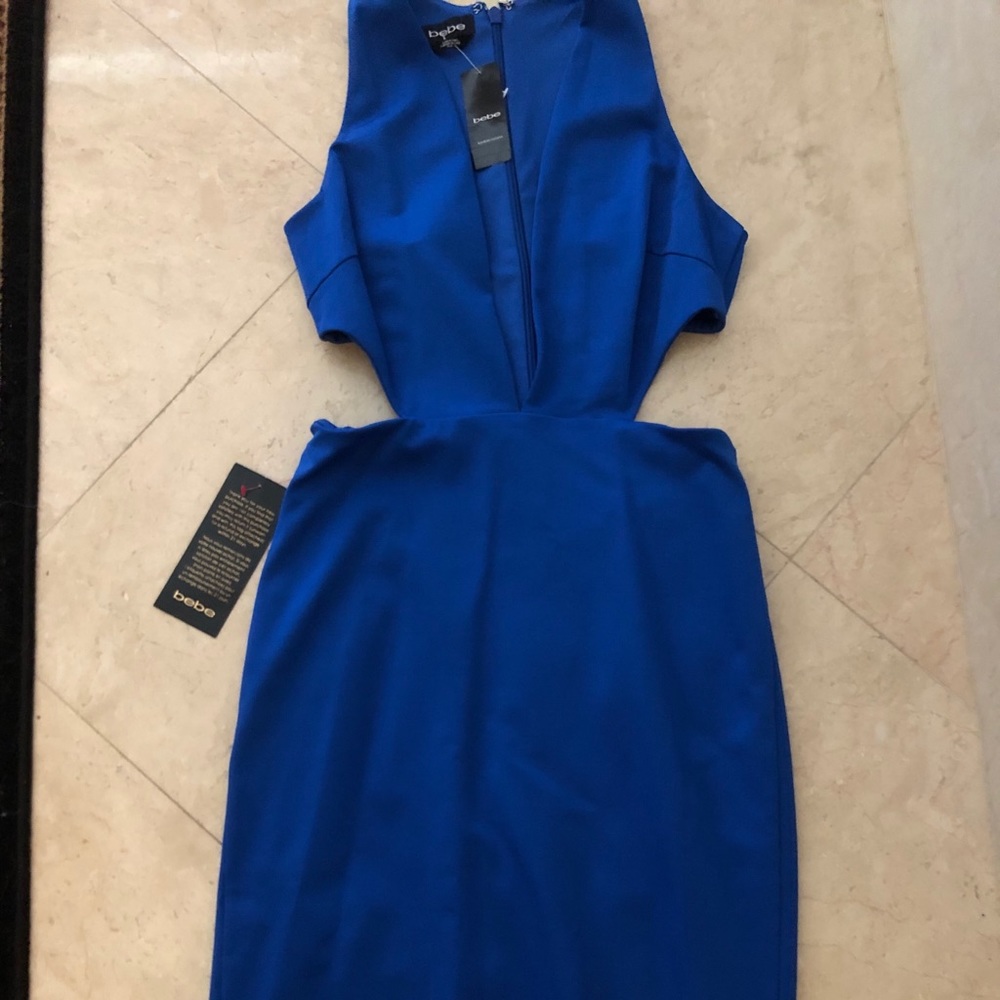 BNWT Blue Cutout Bebe Midi Dress
